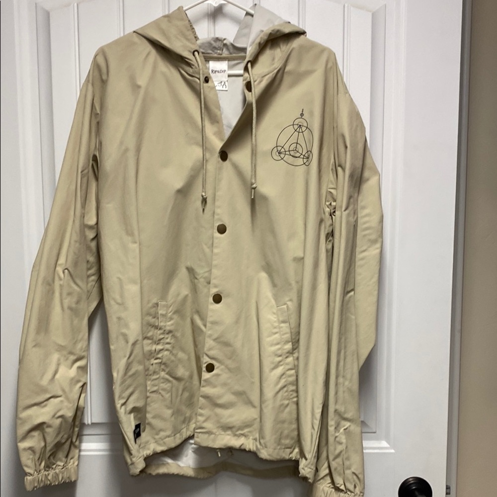 Ripndip Tan Hooded Raincoat Water-Resistant